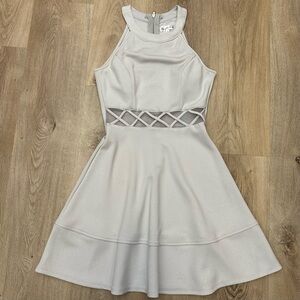 Honey and Rosie Silver Glitter Fit & Flare Mini Dress size S